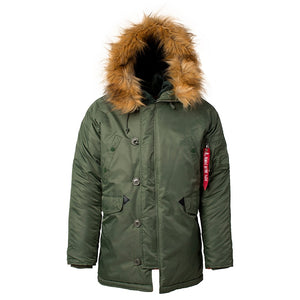 coat military fur hood warm